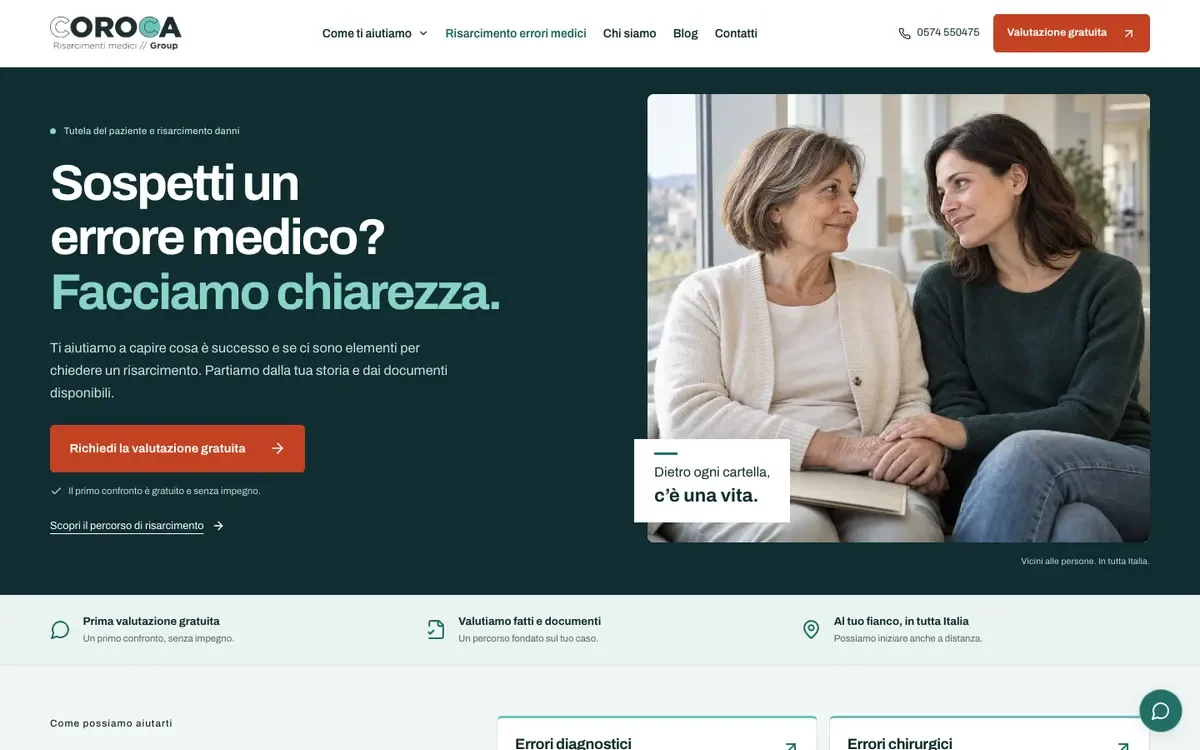 Sito web realizzato per Coroca Group