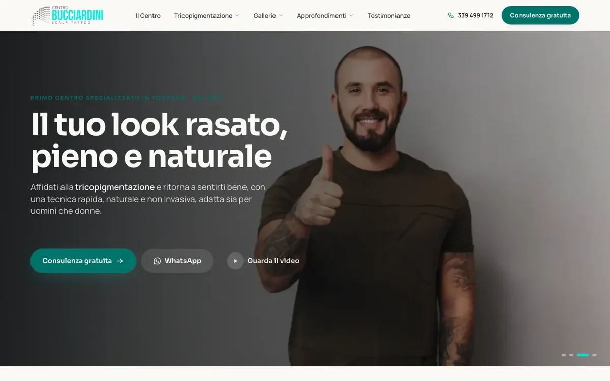 Sito web realizzato per Tricopigmentazione Toscana