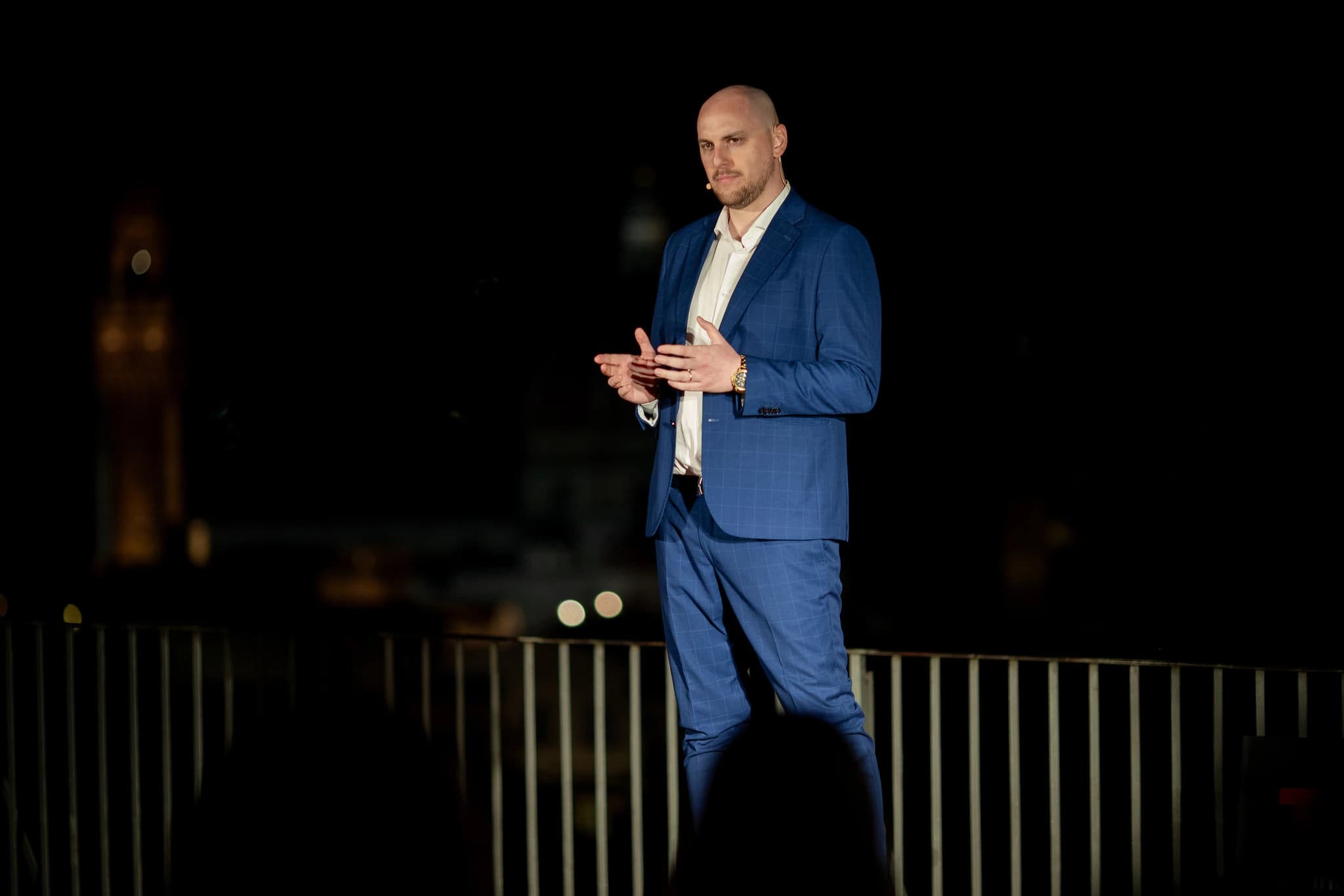 Gabriele Pecchioli durante il suo intervento al TEDx