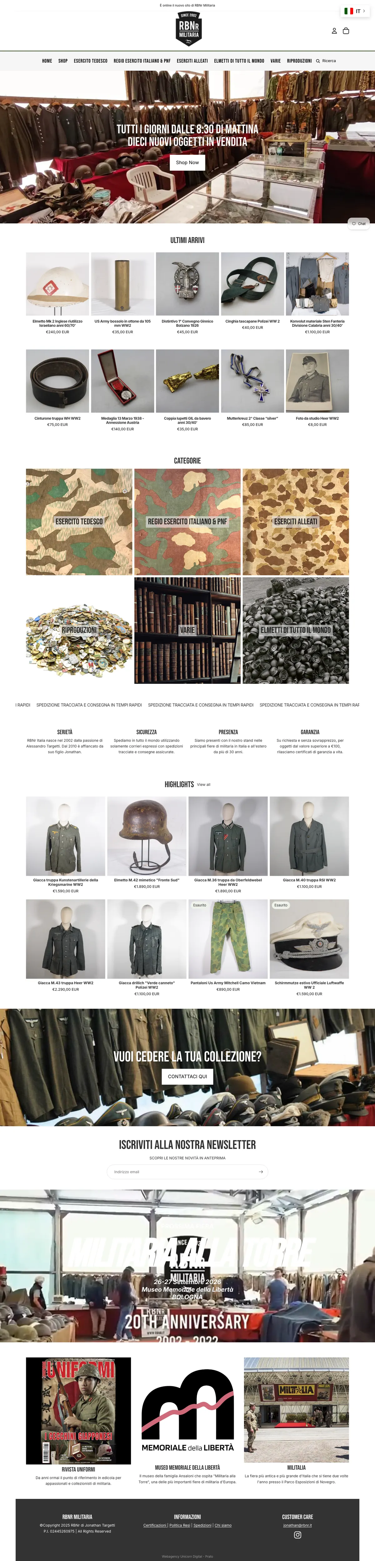 Anteprima del sito rBNR Militaria